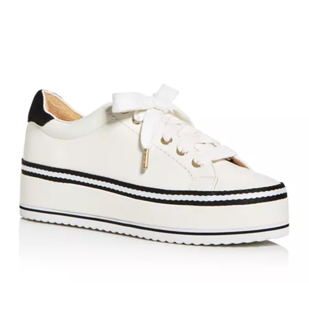 JOIE Dabnis Leather Flatform Sneakers Size 8